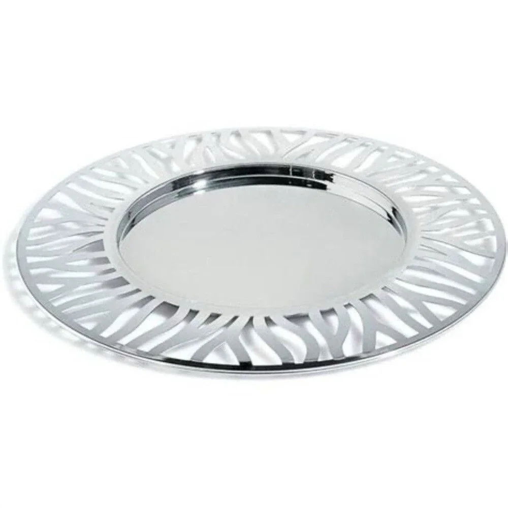Marta Sansoni for Alessi - Tralcio Muto Round Tray in Stainless Steel